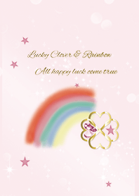 Luck is coming! Rainbow & Clover / Pink