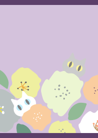 Cat from flowers on purple