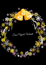 ♥ペア♥Snow Crystal wreath BLACK & GOLD