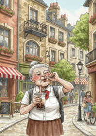 Grandma in School Uniform