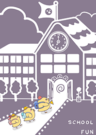 yellow duck school fun-gray purple(bw3)