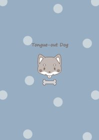 Tongue-out Shiba Inu -smoky blue- 2