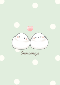 シマエナガ カップル -グリーン- ドット