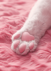 완전 귀여운 핑크색 고양이 발❤