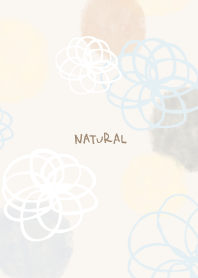 Flower watercolor circle Gray14 Japan