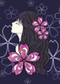 桜香る、女の子。