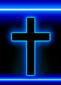 Cross neon blue