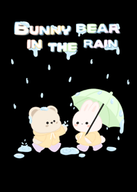 Bunny bear in the rain
