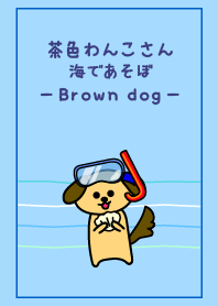 Brown dog. -Let's play in the sea-