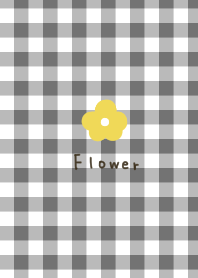 Adult cute black check pattern. Flowers.