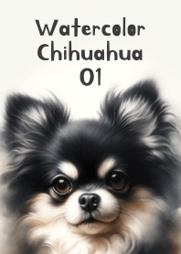 Cute Chihuahua in Watercolor 01