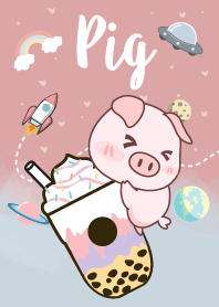 Pig and Bubble milk tea.