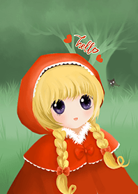 Fairy tale girl little red riding hood
