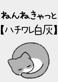 ねんねきゃっと【ハチワレ白灰】