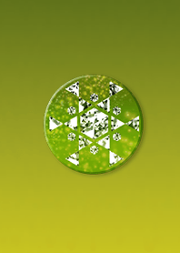 Lucky crystal button Green Yellow