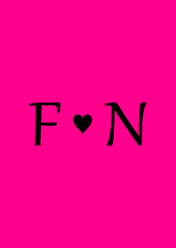 Initial "F & N" Vivid pink & black.