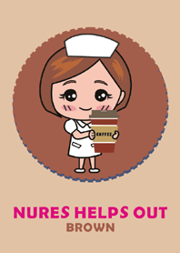 Nurse helps out-Cute nurse-brown