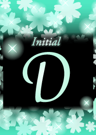 D-Initial-Flower-Mint blue&black