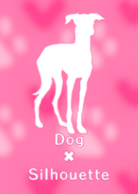 犬×シルエット（イタグレ・ピンク01）