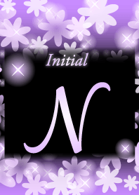 N-Initial-Flower-Purple&black