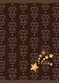 western style pattern and stars on brown