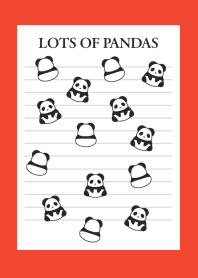 LOTS OF PANDAS NOTEBOOK/RED