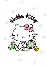 Hello Kitty Playing Tennis