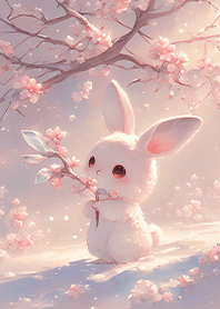 ⭐櫻花下的可愛小雪兔❤️