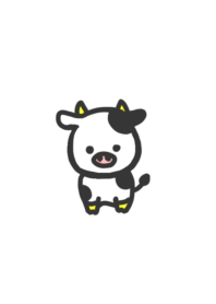 かしこいうし 白 シンプル