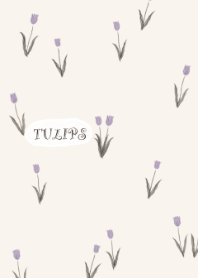 Watercolor Tulips- Dull purple