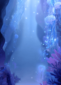 Blue Deep Sea Jellyfish