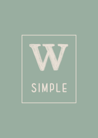 シンプル イニシャル W くすみグリーン