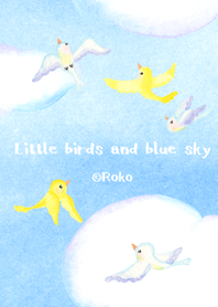 Little birds and blue sky