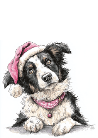 Cozy Pink Collar Christmas Dog