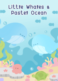 Little Whales & Pastel Ocean (white)