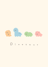 のんびり恐竜。ベージュカラフル