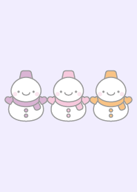 Purple pink orange: 3 snowmen theme