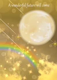 Space and rainbow where fortune rises