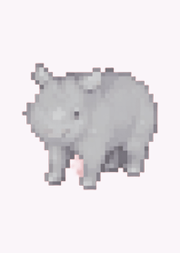 Rhinoceros Pixel Art Theme  Purple 03