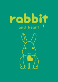rabbit & heart Turquoise green