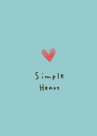 Blue green x heart. simple.