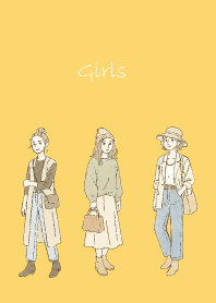 Fashionable Girl2 on light yellow