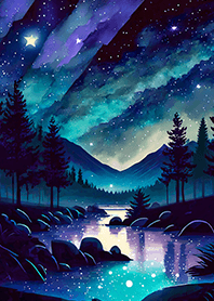 綺麗な星空の夜景着せかえ#2043