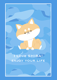 I LOVE SHIBA_camouflage_blue