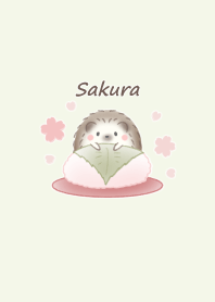 Hedgehog and Sakura -green-