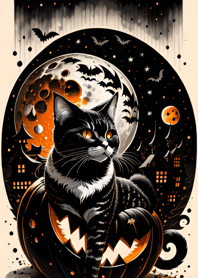 halloween cat A74537