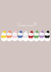 スノーマン × くすみベージュ（カラフル）