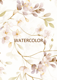 Watercolor-Small brown flower 18