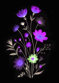 森林系花朵集(螢光紫色)