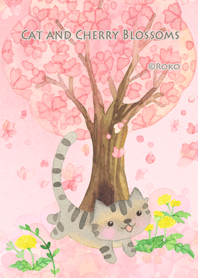 Cat and Cherry Blossoms